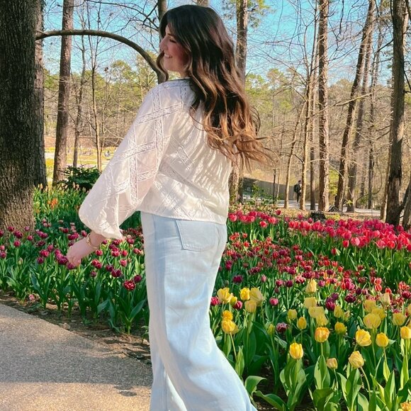 Women's Parisian Lace Long Sleeve Top | Sofie The Label | White - Picture 8 of 12